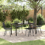 Garden Dining Set 5 pcs Black Powder-Coated Steel