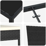 Garden Dining Set 3 pcs Black Powder-Coated Steel