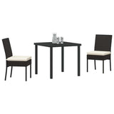 Garden Dining Set 3 pcs Black Powder-Coated Steel
