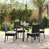 Garden Dining Set 5 pcs Black Powder-Coated Steel
