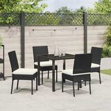 Garden Dining Set 5 pcs Black Powder-Coated Steel