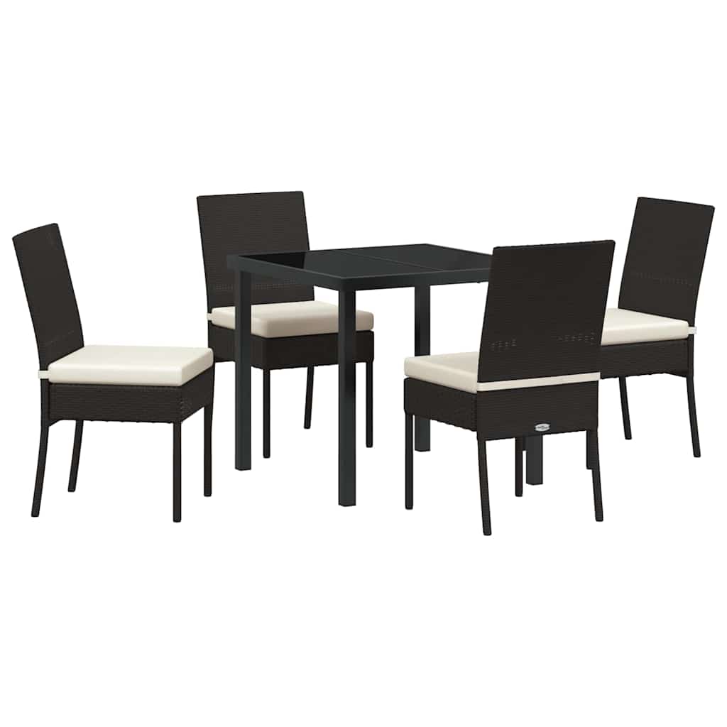 Garden Dining Set 5 pcs Black Powder-Coated Steel