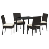 Garden Dining Set 5 pcs Black Powder-Coated Steel