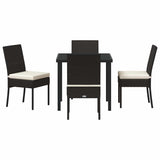 Garden Dining Set 5 pcs Black Powder-Coated Steel - Close-Up Angle