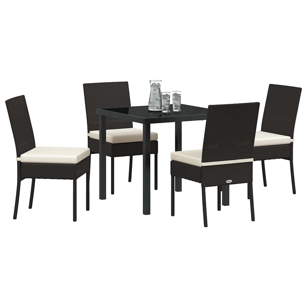 Garden Dining Set 5 pcs Black Powder-Coated Steel