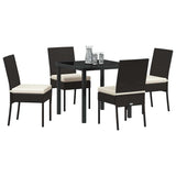 Garden Dining Set 5 pcs Black Powder-Coated Steel