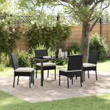 Garden Dining Set 5 pcs Black Powder-Coated Steel