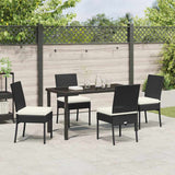 Garden Dining Set 5 pcs Black Powder-Coated Steel - Top-Down View