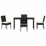 Garden Dining Set 5 pcs Black Powder-Coated Steel