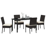 Garden Dining Set 5 pcs Black Powder-Coated Steel - Side View