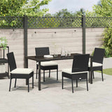 Garden Dining Set 5 pcs Black Powder-Coated Steel
