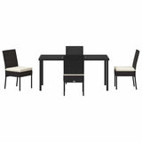 Garden Dining Set 5 pcs Black Powder-Coated Steel - Close-Up Angle