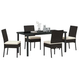 Garden Dining Set 5 pcs Black Powder-Coated Steel - Side View