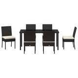 Garden Dining Set 7 pcs Black Powder-Coated Steel - Close-Up Angle