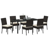 Garden Dining Set 7 pcs Black Powder-Coated Steel - Side View