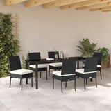 Garden Dining Set 7 pcs Black Powder-Coated Steel - Top-Down View
