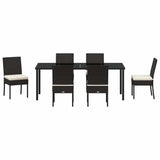 Garden Dining Set 7 pcs Black Powder-Coated Steel - Close-Up Angle