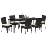 Garden Dining Set 7 pcs Black Powder-Coated Steel - Side View
