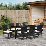 Garden Dining Set 9 pcs Black Powder-Coated Steel