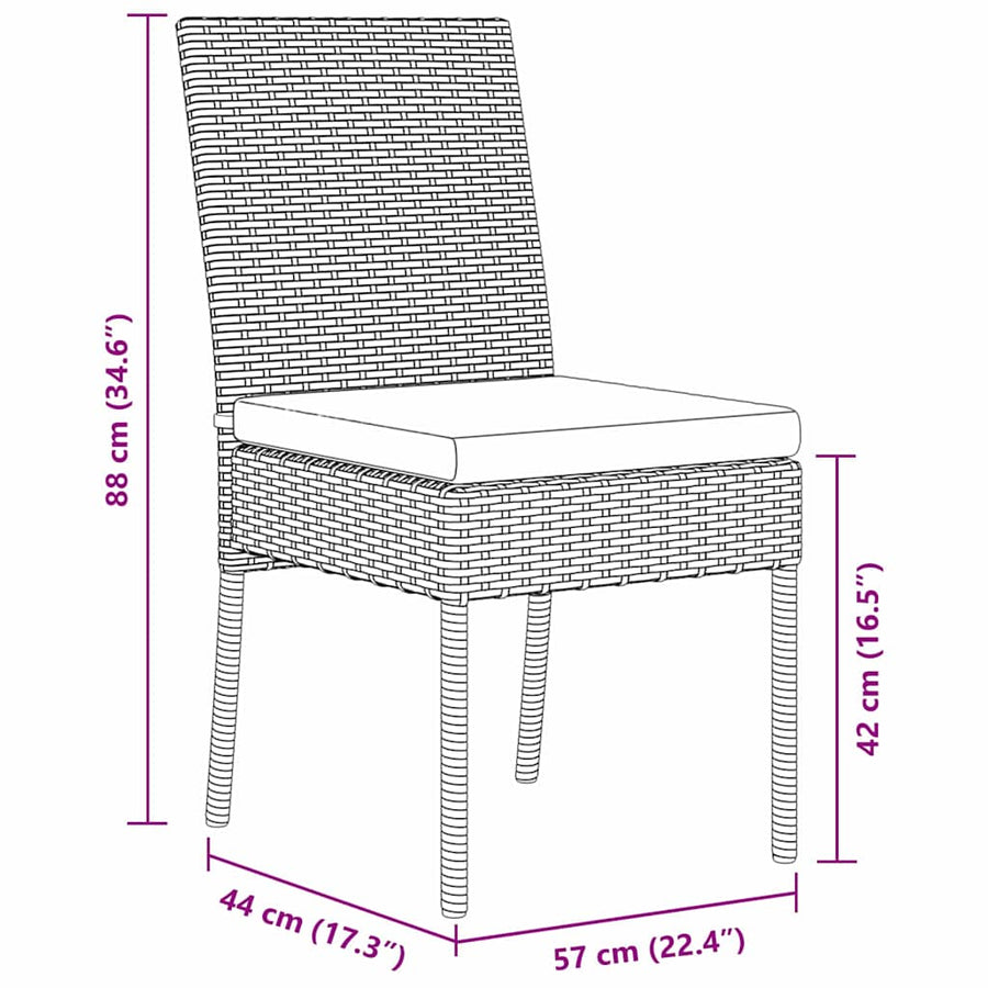 Garden Dining Set 3 pcs Grey Powder-Coated Steel