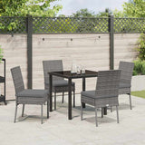 Garden Dining Set 5 pcs Grey Powder-Coated Steel - Top-Down View
