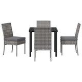 Garden Dining Set 5 pcs Grey Powder-Coated Steel - Close-Up Angle