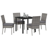 Garden Dining Set 5 pcs Grey Powder-Coated Steel - Side View