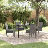 Garden Dining Set 5 pcs Grey Powder-Coated Steel
