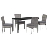 Garden Dining Set 5 pcs Grey Powder-Coated Steel