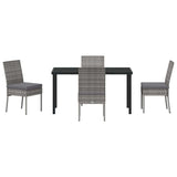 Garden Dining Set 5 pcs Grey Powder-Coated Steel - Close-Up Angle