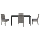 Garden Dining Set 5 pcs Grey Powder-Coated Steel