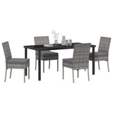 Garden Dining Set 5 pcs Grey Powder-Coated Steel - Side View