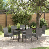 Garden Dining Set 7 pcs Grey Powder-Coated Steel
