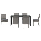 Garden Dining Set 7 pcs Grey Powder-Coated Steel - Close-Up Angle