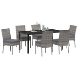 Garden Dining Set 7 pcs Grey Powder-Coated Steel - Side View