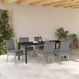Garden Dining Set 7 pcs Grey Powder-Coated Steel