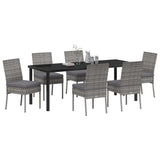 Garden Dining Set 7 pcs Grey Powder-Coated Steel - Side View