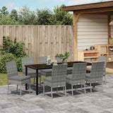 Garden Dining Set 9 pcs Grey Powder-Coated Steel