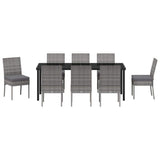 Garden Dining Set 9 pcs Grey Powder-Coated Steel - Close-Up Angle