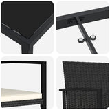 Garden Dining Set 3 pcs Black Powder-Coated Steel