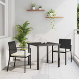 Garden Dining Set 3 pcs Black Powder-Coated Steel