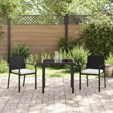 Garden Dining Set 3 pcs Black Powder-Coated Steel