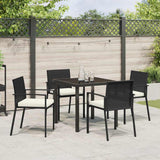 Garden Dining Set 5 pcs Black Powder-Coated Steel - Top-Down View