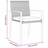 Garden Dining Set 5 pcs Black Powder-Coated Steel