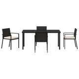 Garden Dining Set 5 pcs Black Powder-Coated Steel