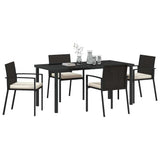 Garden Dining Set 5 pcs Black Powder-Coated Steel - Side View