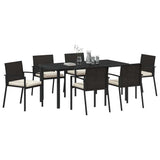 Garden Dining Set 7 pcs Black Powder-Coated Steel - Side View