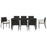 Garden Dining Set 9 pcs Black Powder-Coated Steel - Close-Up Angle