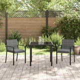 Garden Dining Set 3 pcs Grey Powder-Coated Steel - Top-Down View