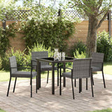 Garden Dining Set 5 pcs Grey Powder-Coated Steel